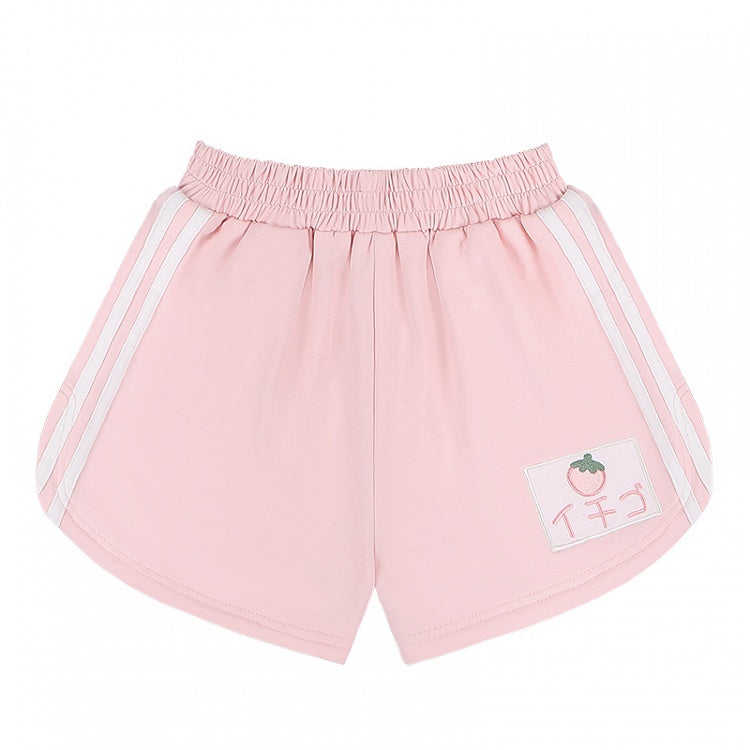 Rosa Shorts mit elastischer Taille und Oberschenkellänge