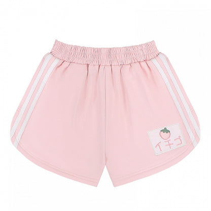 Rosa Shorts mit elastischer Taille und Oberschenkellänge
