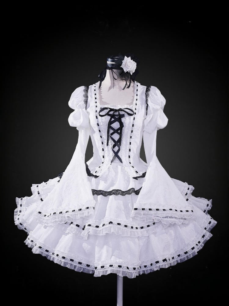 Shugo Chara Tsukiyomi Utau White Dress Lolita-Style Cosplay Costume