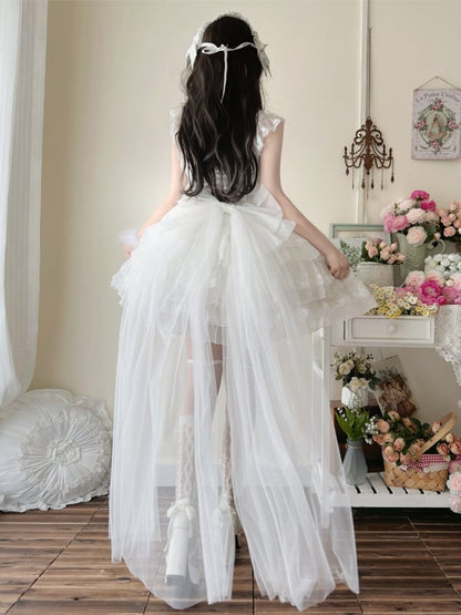 Pullover Stoffkleid Shiro Butterfly Lolita Weiß Hanayome Rock Prinzessin