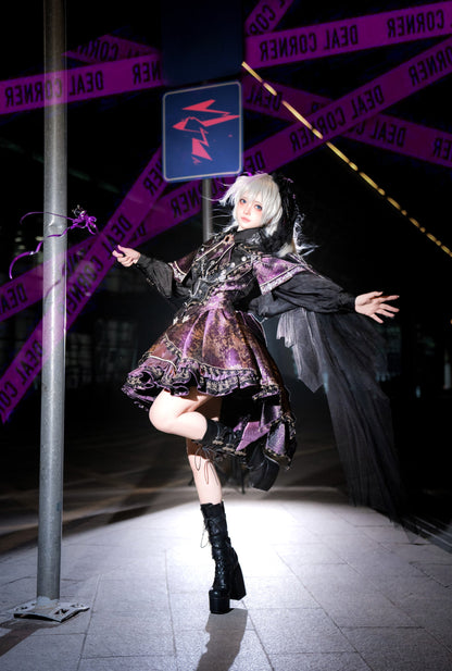 Set Pre-order Gold Cape Up product Phantom Black Purple Small Dress Kaito