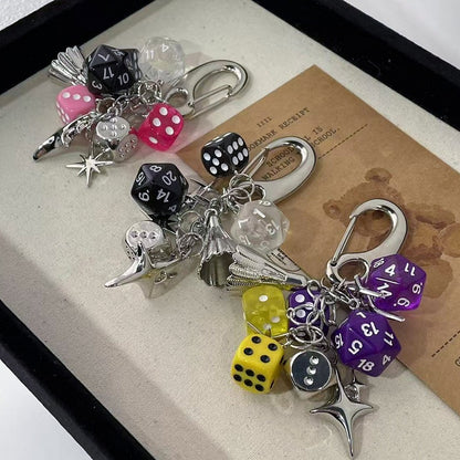 Options 5 Dice Cyberpunk Y2K Keychain