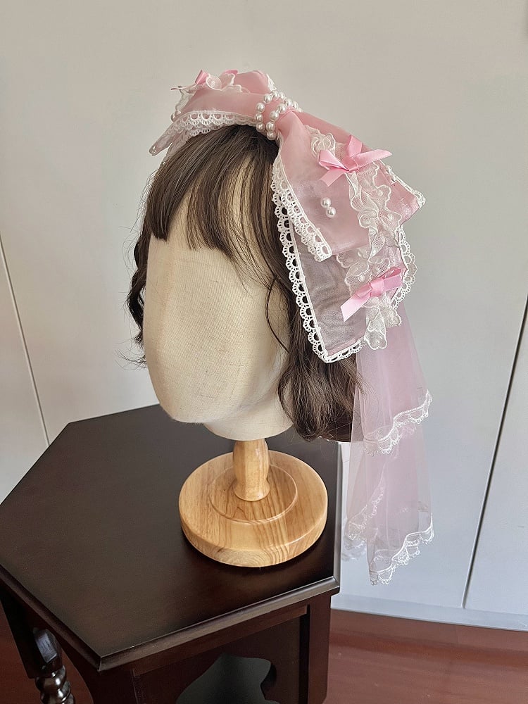 Pink with Veil Bowknot / Black KC