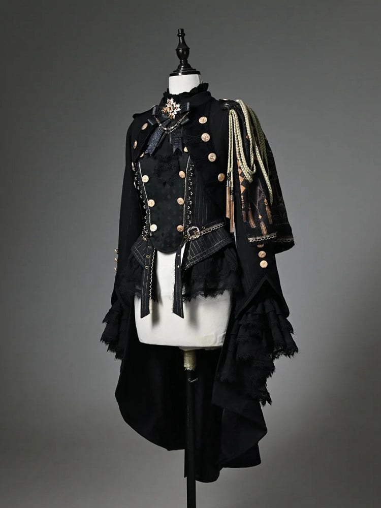 Fashion Black Sleeves Outfit Top Lolita - Long Knight + Ouji