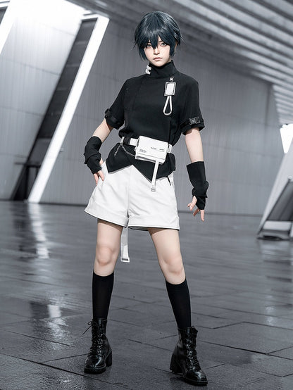 Lolita White Urban Shorts Cyberpunk Techwear Ouji