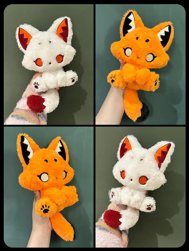 Orange Pastel Goth Fox Plushie