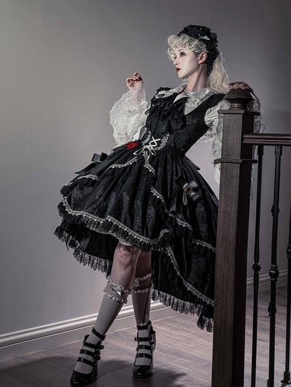 Black Shoulder High-low Bat Gothic Wing Dress Lolita Skirt Shaped