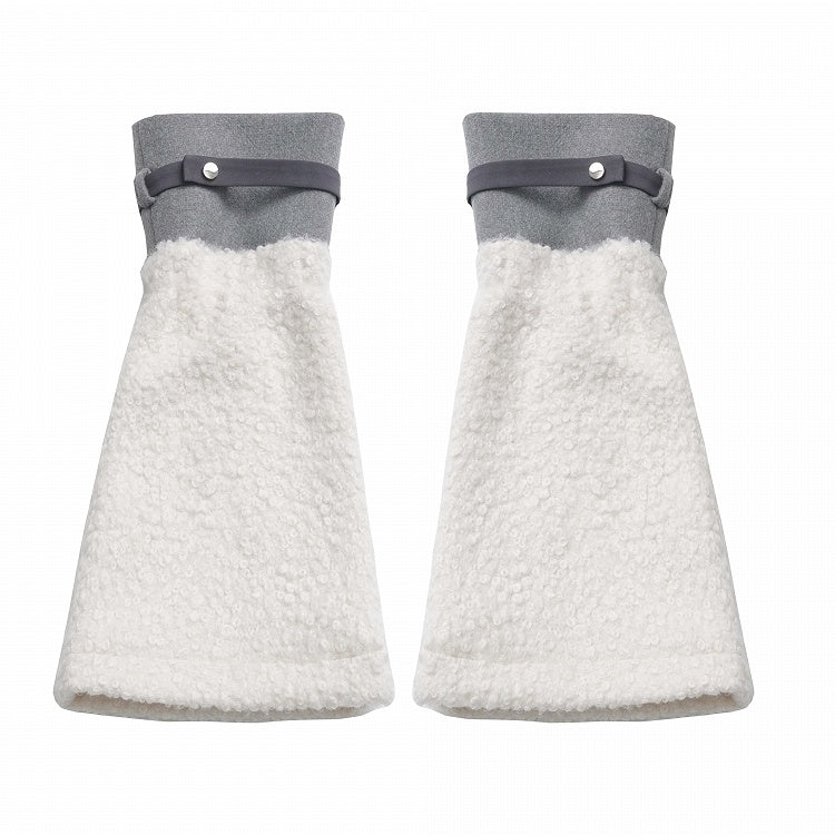 White&Grey Christmas Flared Fleece Leg Warmers