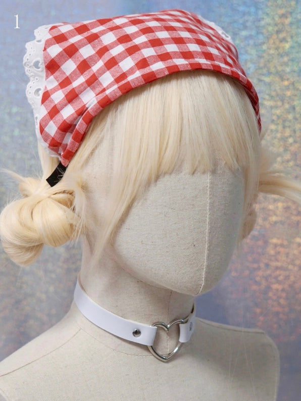 2 Triangular Options Plaid Scarf Pattern KC Red