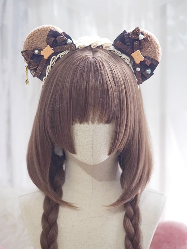 Black/Brown/Light Blonde/White&Blue Waist Length Straight Wig With Full Bangs