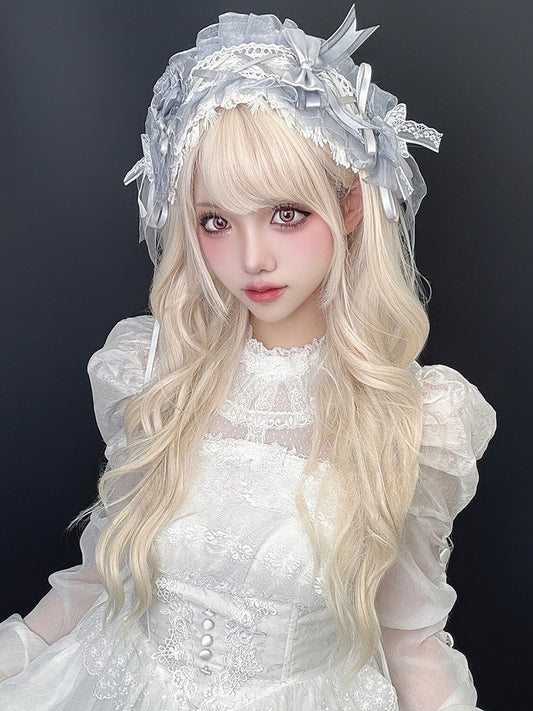 With Blonde Bangs Length Wavy Wig 60CM Air