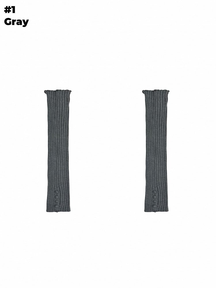 グレー/ベージュ/ブラウン/ブラック セルフタイストラップ レッグウォーマー