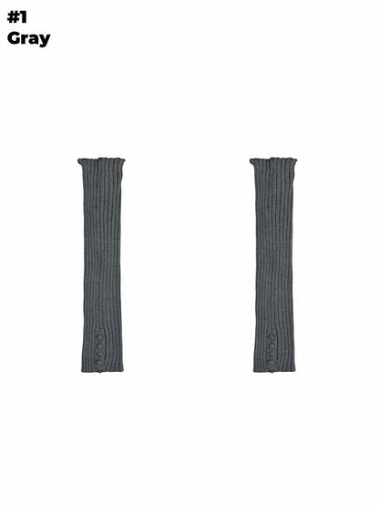 グレー/ベージュ/ブラウン/ブラック セルフタイストラップ レッグウォーマー
