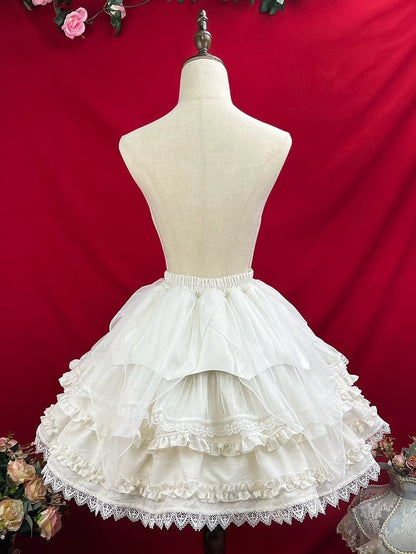Overlay Handkerchief Shiro Jacquard White Gothic Skirt Lolita