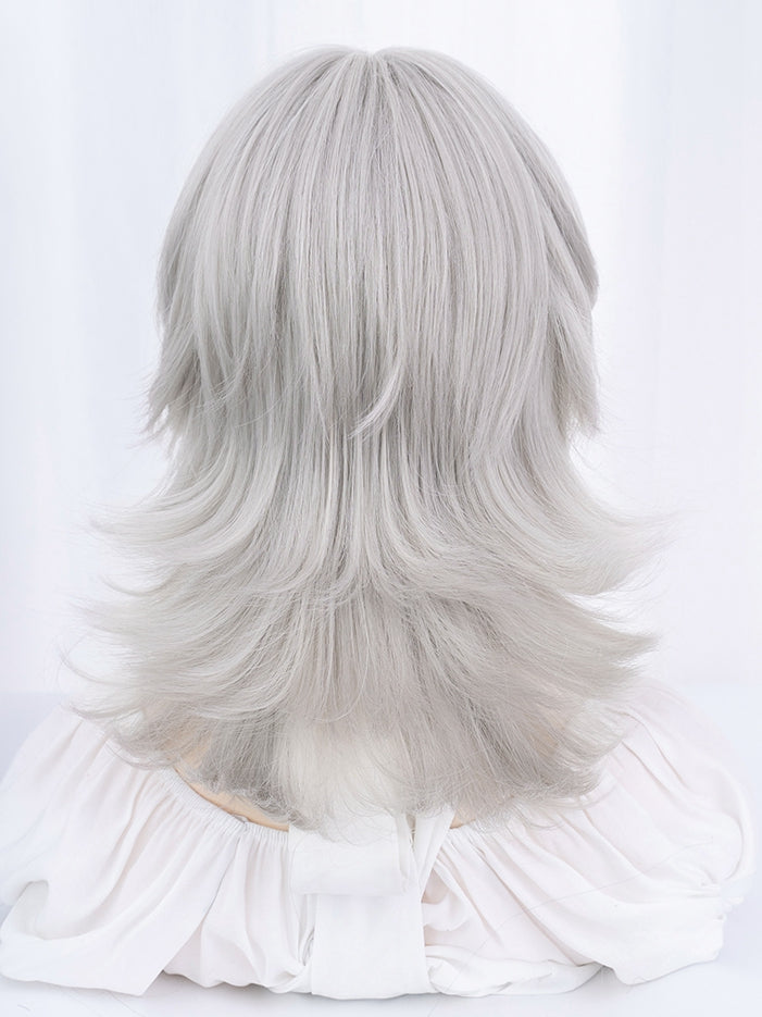 Silver Ouji Style Wig with Bangs