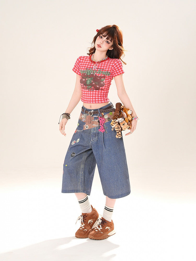 Blue Low Waist Straight-leg Jeans