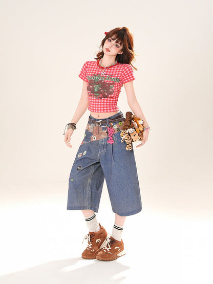 Blue Low Waist Straight-leg Jeans