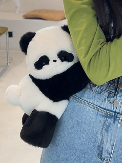 Cute Giant Panda Black and White Plush Backpack/Crossbody