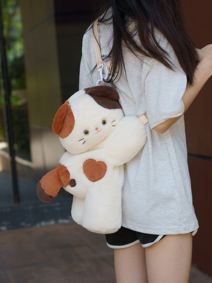 Cute Kitty White Plush Backpack/Crossbody