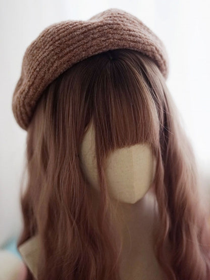 Purple Ombre Long Wavy Wig With Full Bangs