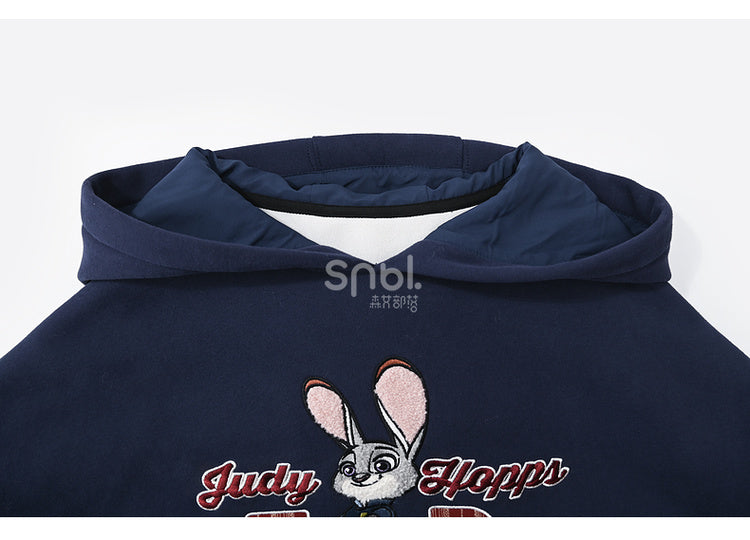 Zootopia Judy Applique Navy Blue Loose Hoodie