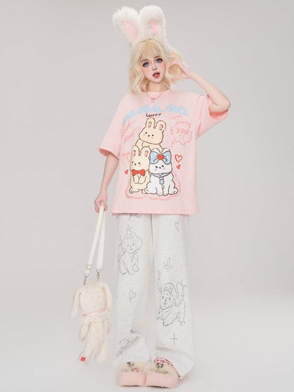 Grey Puppies Straight-leg Cut Casual Sweat Pants