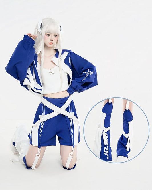 Colorblock Klein Design Landmine-Inspired Blue White Shorts Modular Tech