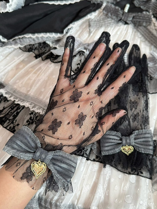 Crown/Heart Bowknot Lace Gloves Options Charm 16