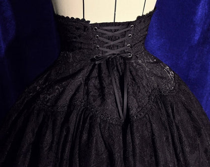 Waist Super High Under Skirt Short Lolita Version Bust Gothic Black