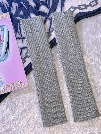 Gray Knitted Leg Warmers