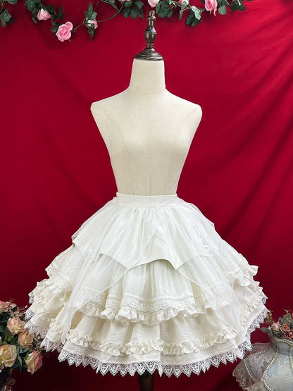 Overlay Handkerchief Shiro Jacquard White Gothic Skirt Lolita