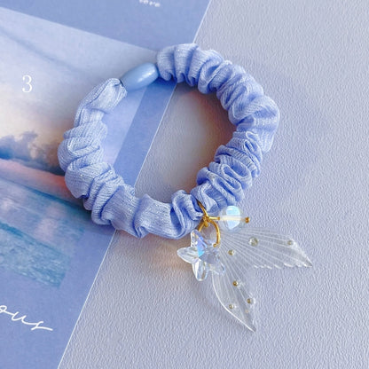 Beaded 7 Mermaid Charm Options Blue Scrunchie Decorated