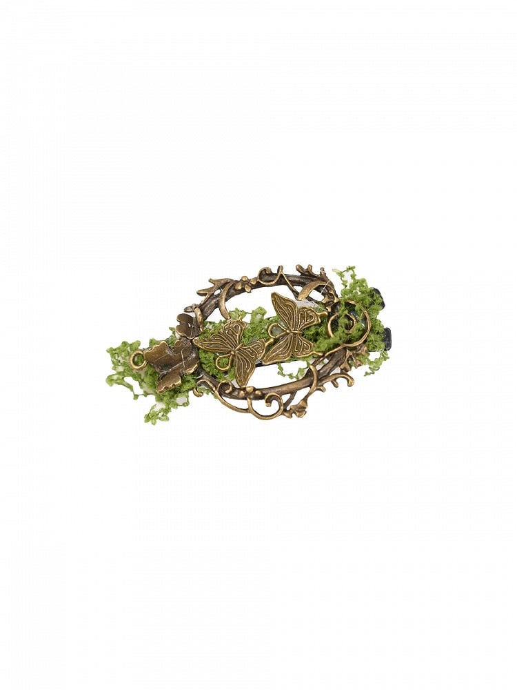 Butterfly Moss Kei Hairclip Green Bronze Mori