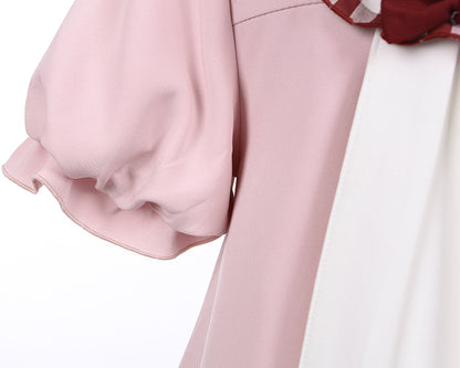 Robe rose clair à col Peter Pan et oreilles de lapin