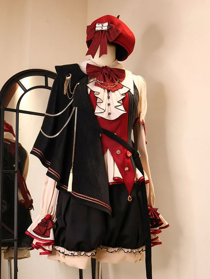 Red and Black Striped Ouji Fashion Waistcoat