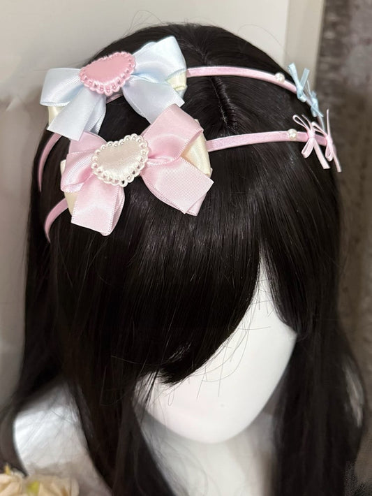 Bowknot KC Decorated Details Heart Pink/BluePink