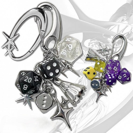 Options 5 Dice Cyberpunk Y2K Keychain