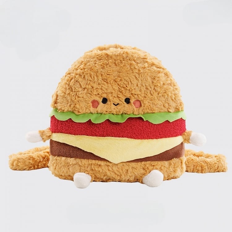 Yellow Plush Cute Hamburger Backpack