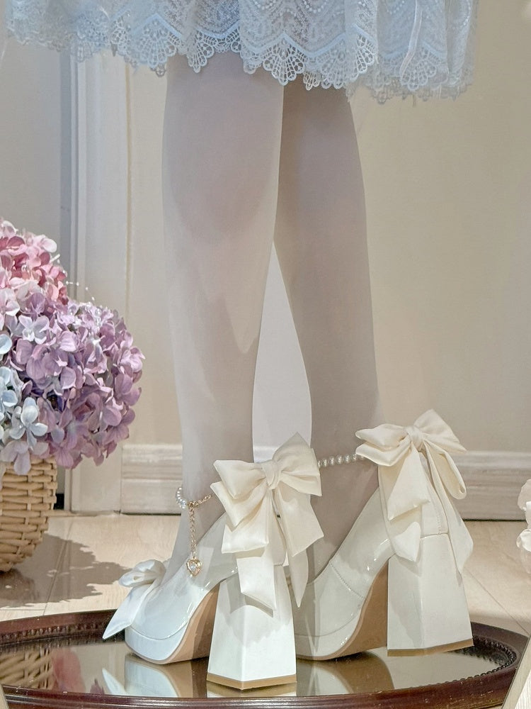 Sweet Toe Mary Bowknot White Janes Plateaudetails Lolita Runde Schuhe