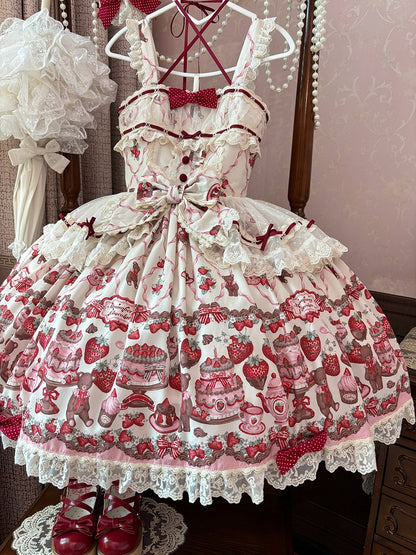 and Lolita Skirt Sweet Strawberry Jumper Teddy Print