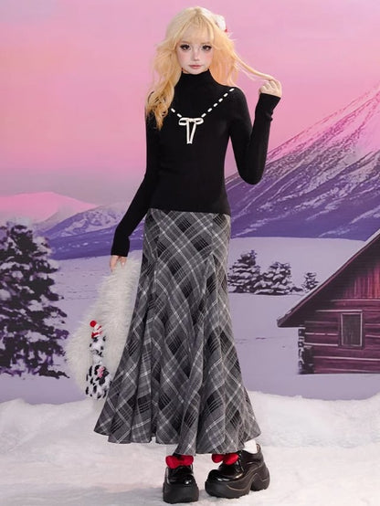 Black and Grey Colorblock Bear Apllique Loose Cardigan
