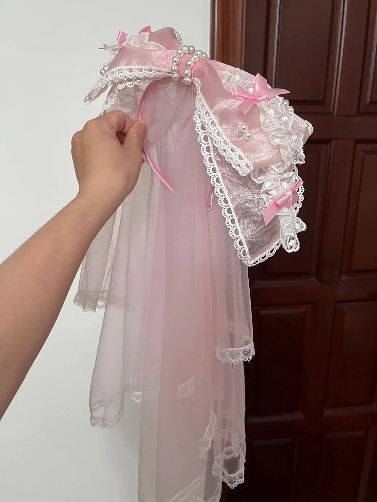 Pink with Veil Bowknot / Black KC