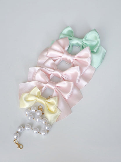 White / Black / Pink / Blue / Red / Yellow Bowknot Brooch