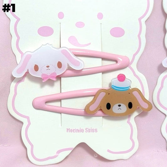 Barrettes Kawaii en forme de lapin aux oreilles tombantes