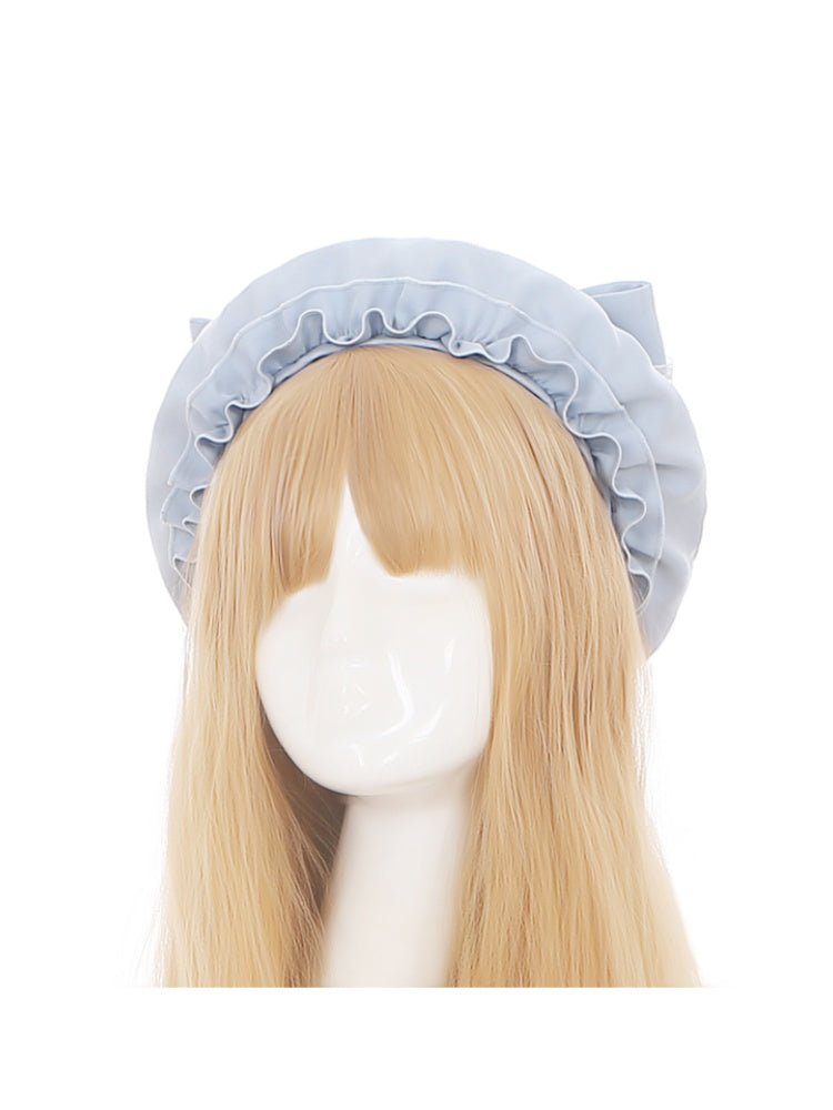 Beret Lolita Light Blue Big Bow Sweet