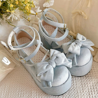 Sweet for Janes Decor Mary Lolita mit Schleife, blaues Plateau