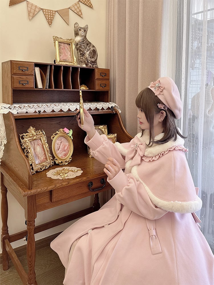 Pink Bowknot Decorated Beret