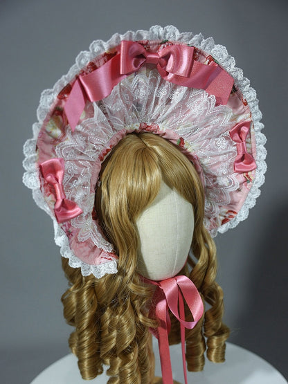 Lolita Pink Yellow White Sweet Bonnet /