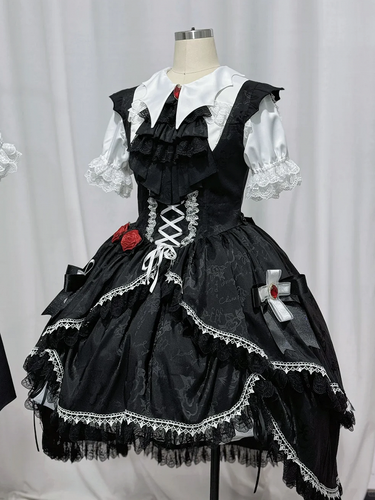 Black Shoulder High-low Bat Gothic Wing Dress Lolita Skirt Shaped