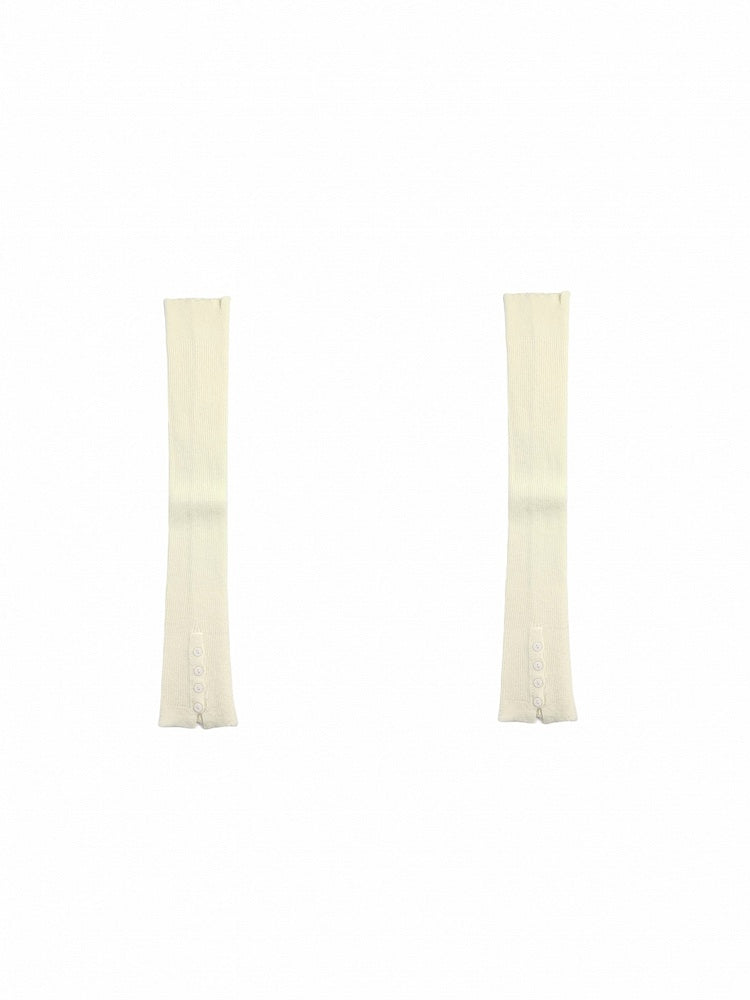 Jambières tricotées à boutons blanc cassé/gris/rouge vin/noir